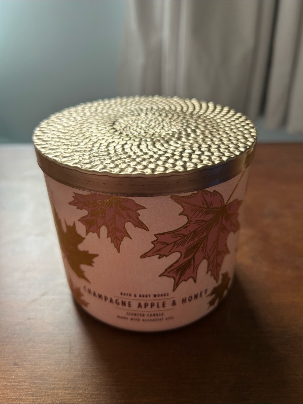 Bath & Body Works Pink Jar Candle with Textured Gold Lid